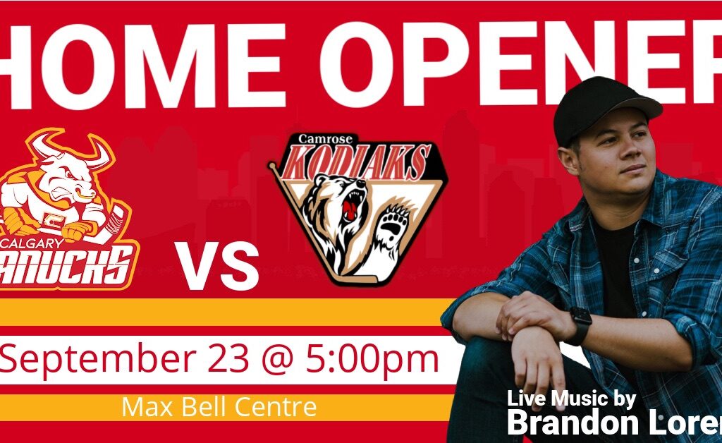 Join the Calgary Canucks for their HOME OPENER as they face off against the Camrose Kodiaks on September 23rd!